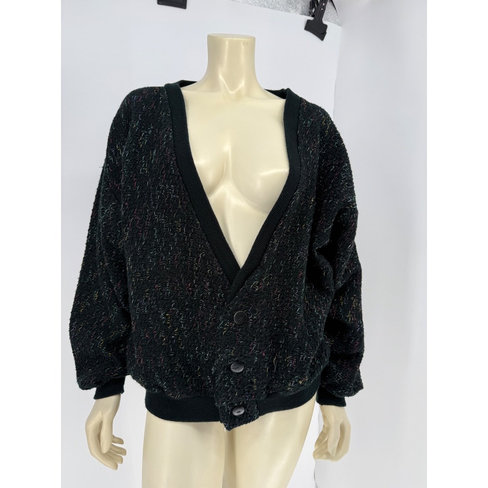 Vintage 80s Nino Foriero by Randy‎ River Confetti Popcorn Cardigan M